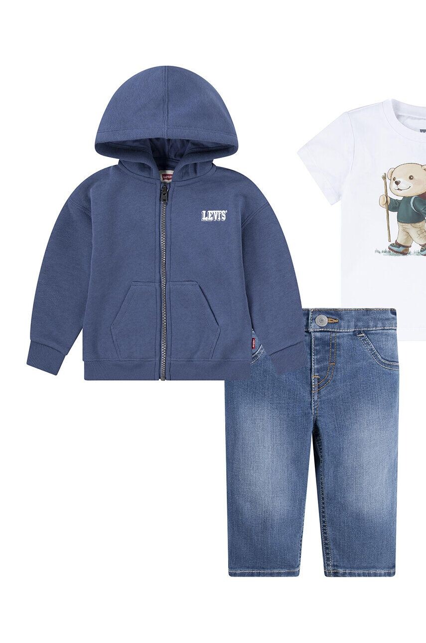 

Детский комплект Levi's ПОХОДНАЯ ФУТБОЛКА И БРЮКИ НА ПОЛНОЙ МОЛНИИ, темно-синий