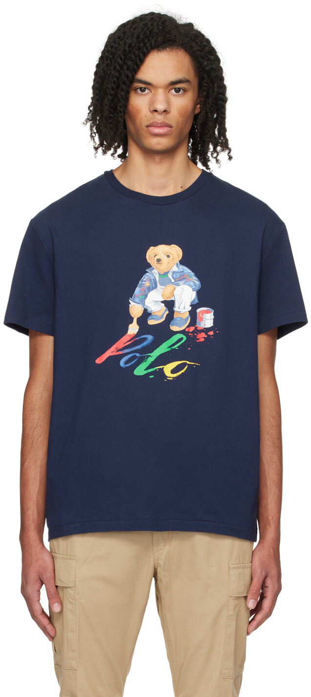

Темно-синяя футболка-поло с медведем Polo Ralph Lauren