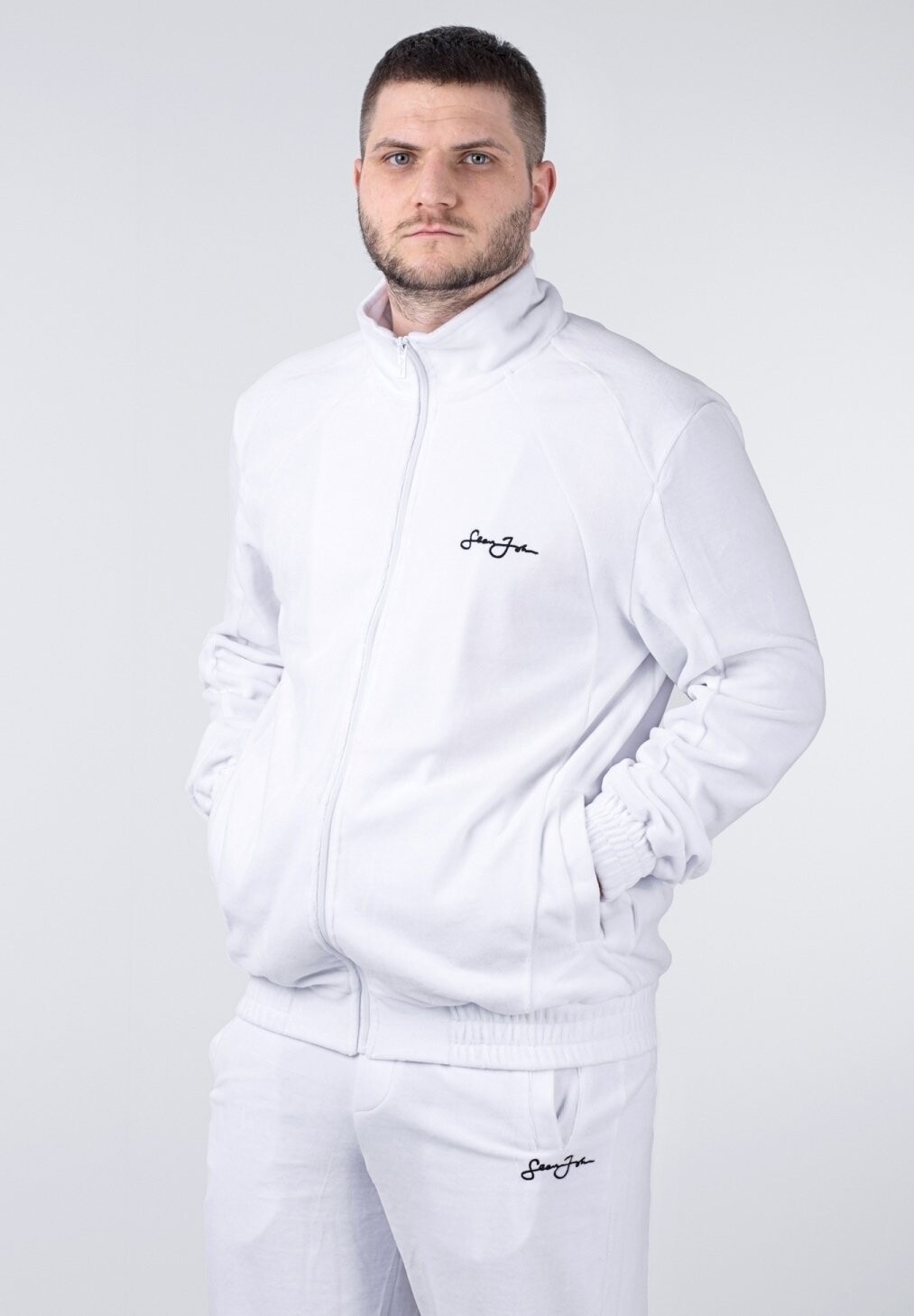 Куртка тренировочная CLASSIC LOGO ESSENTIAL VELOURS Sean John, цвет white