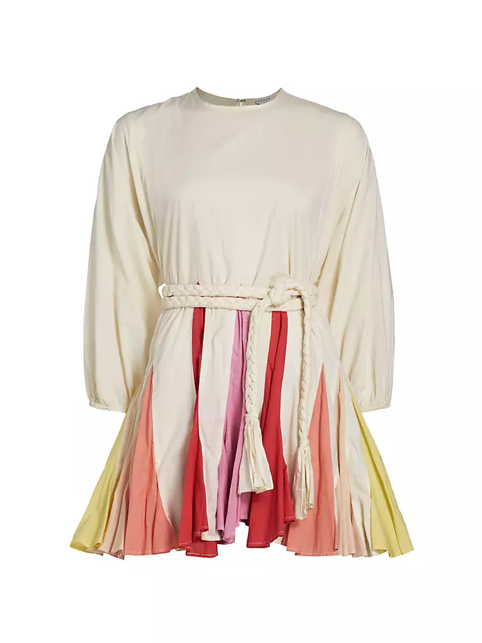 Мини-платье Ella с цветными блоками и складками Rhode, цвет color block rainbow msgm color block long