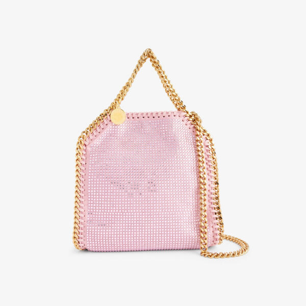 Миниатюрная плетеная сумка на плечо falabella Stella Mccartney, розовый