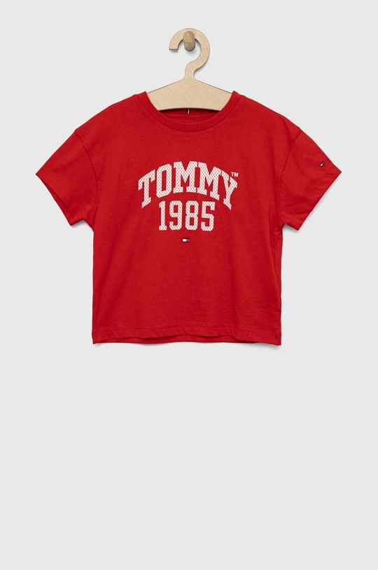 Хлопковая футболка для детей Tommy Hilfiger, красный