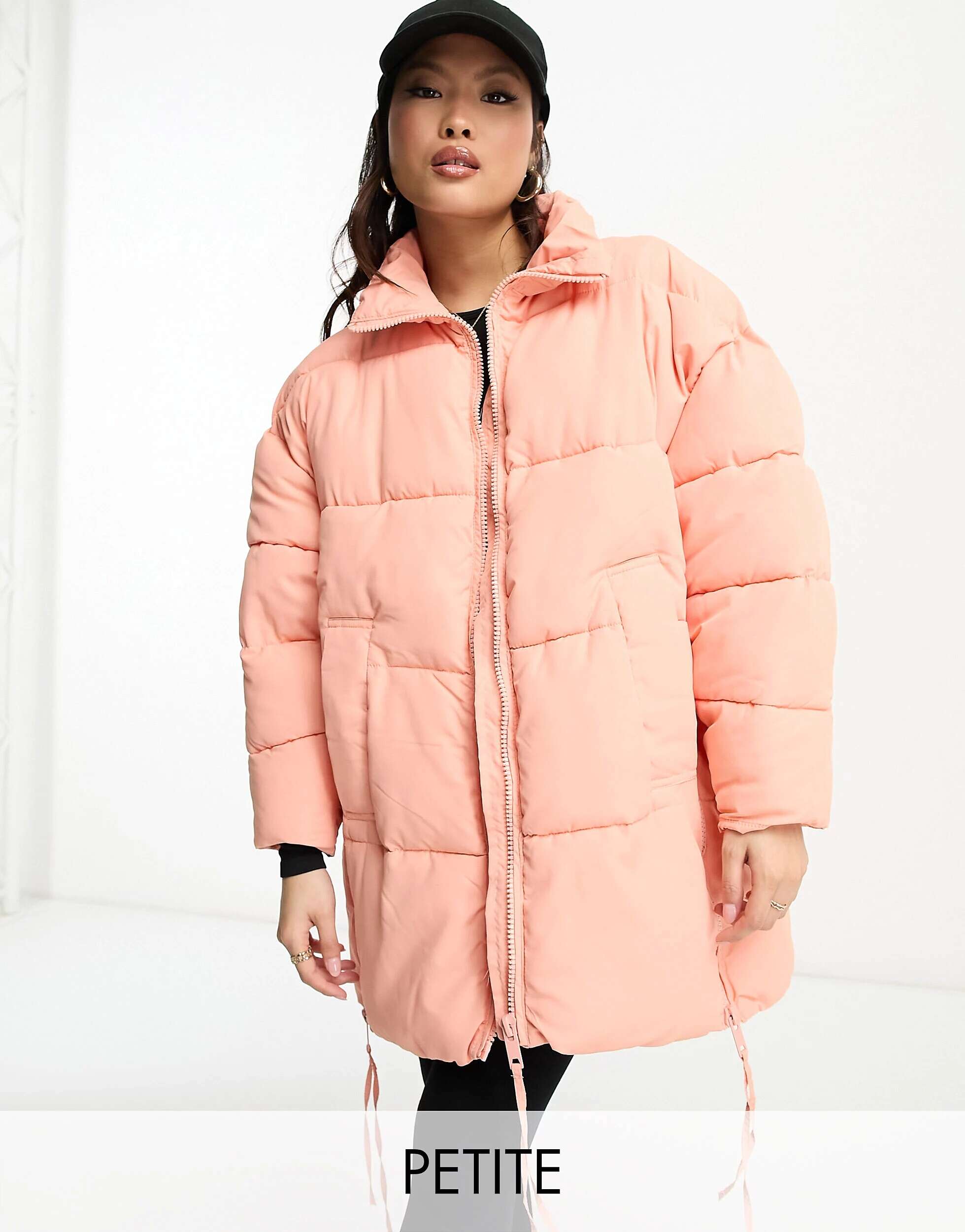 Розовая удлиненная куртка-пуховик DTT Petite Sarah Don't Think Twice