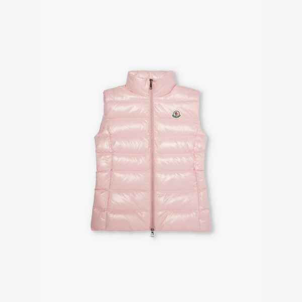 

Жилет-Пуховик с фирменной нашивкой Ghany Moncler, розовый
