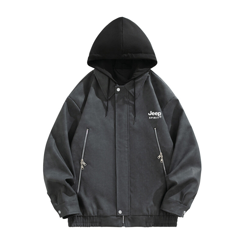 

Кожаная куртка унисекс Jeep Spirit, цвет Black Gray