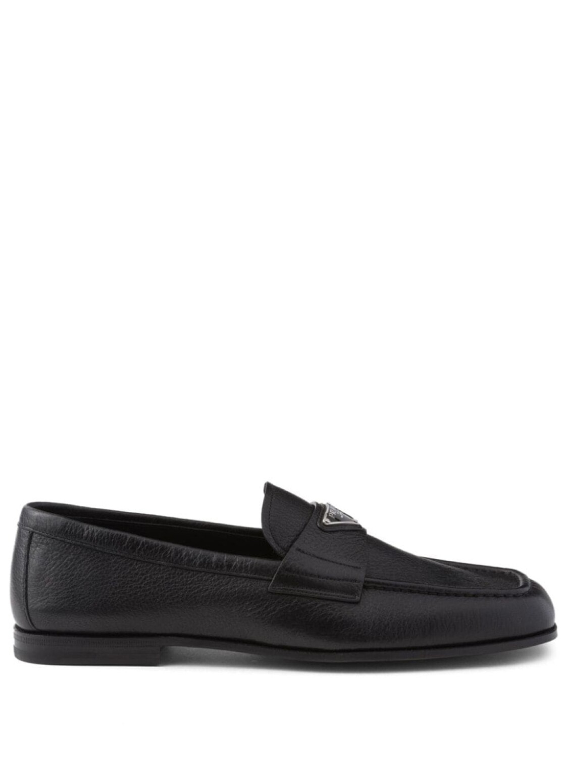 Prada кожаные мокасины с логотипом, черный