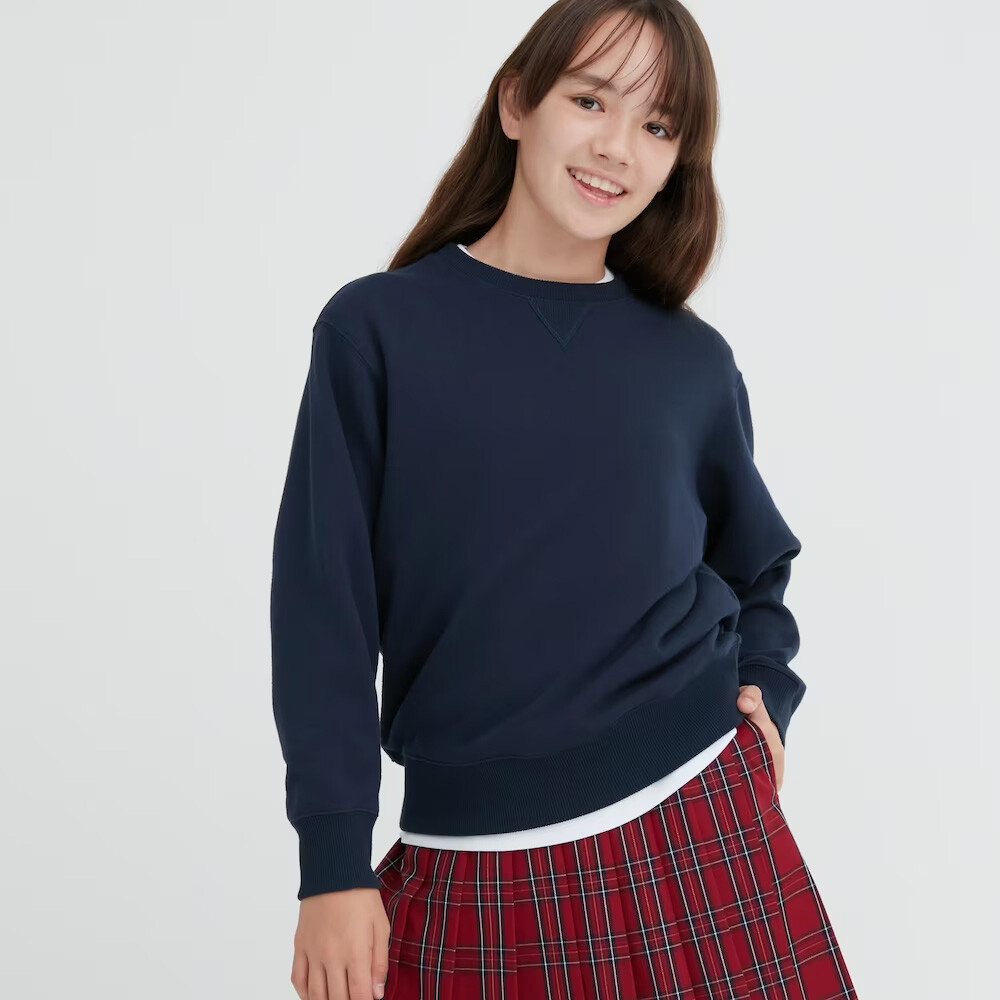 

Толстовка Uniqlo унисекс на высокой резинке в стиле ретро, темно-синий
