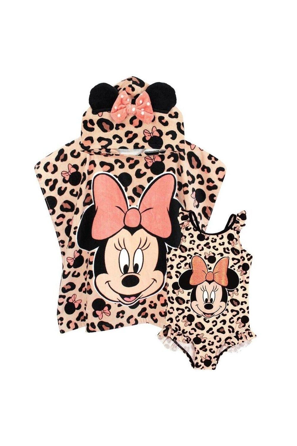 

Комплект купальника и пончо Минни Маус Disney, розовый