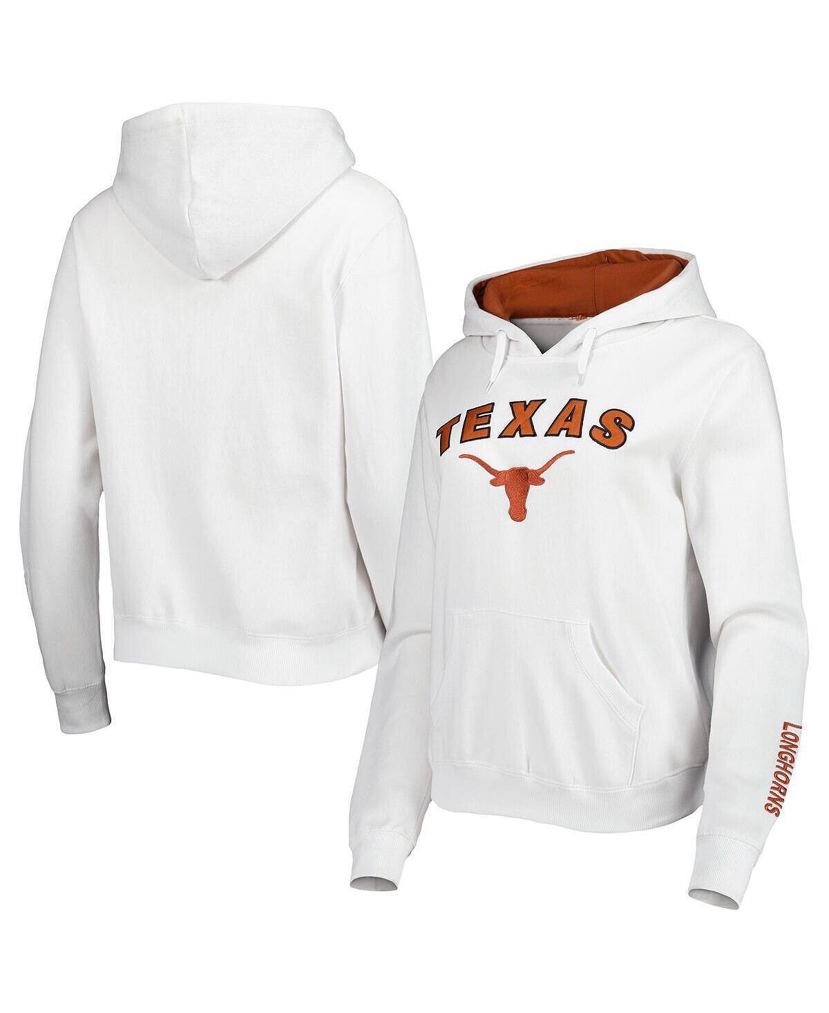 

Женский белый пуловер с капюшоном и логотипом Texas Longhorns Colosseum, белый