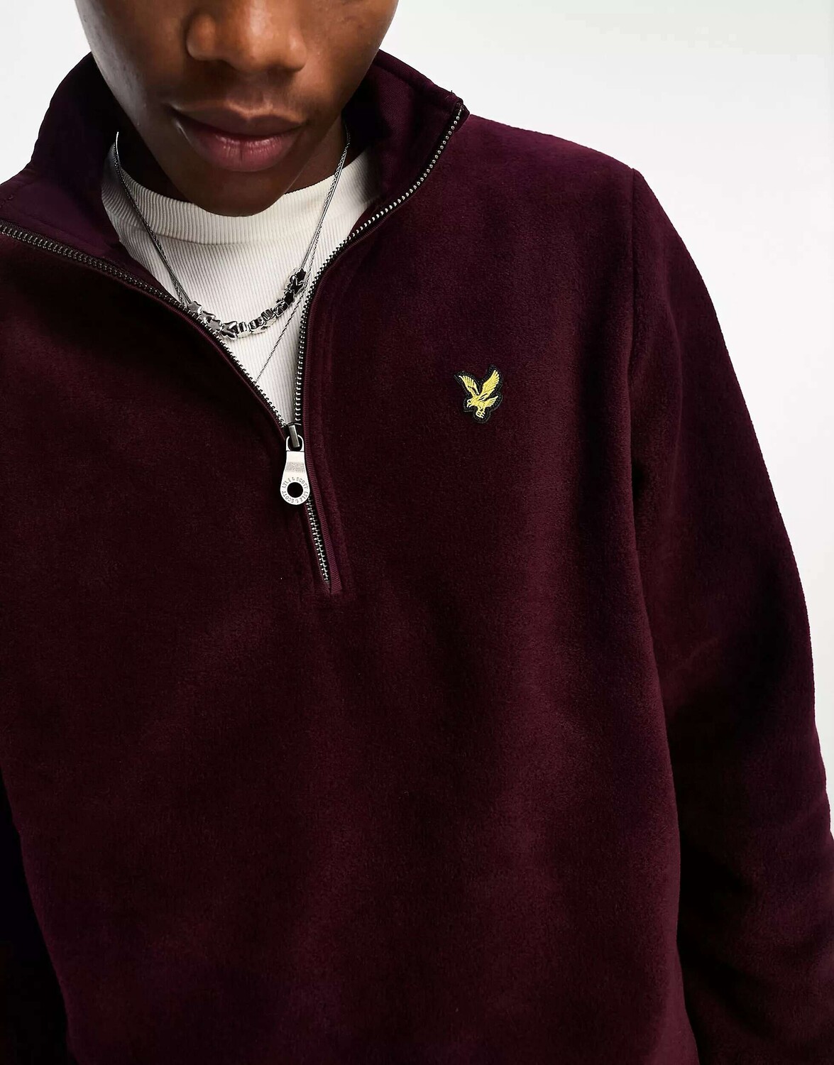 

Бордовый свитшот на молнии с логотипом Lyle & Scott, Красный