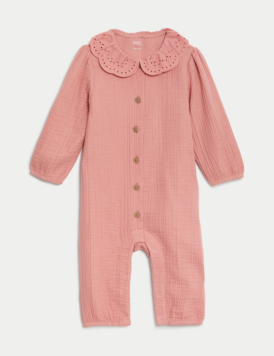 

Комбинезон из чистого хлопка (0–3 года) Marks & Spencer, розовый
