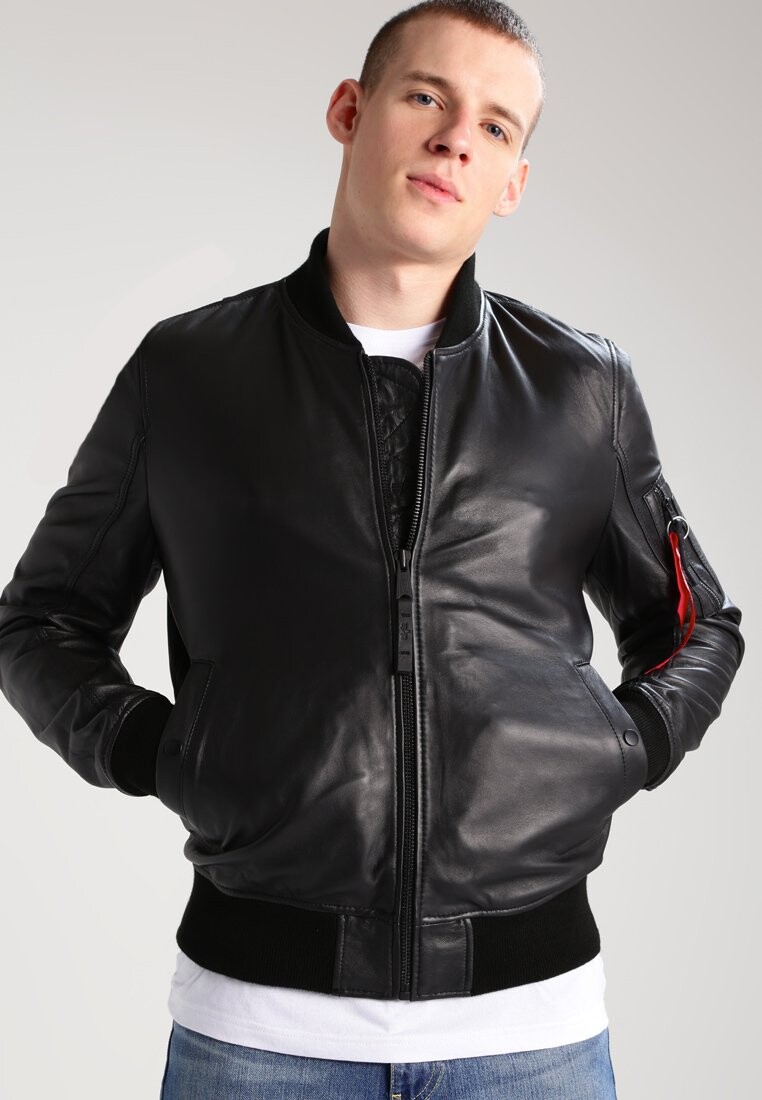 

Кожаная куртка Alpha Industries, цвет black
