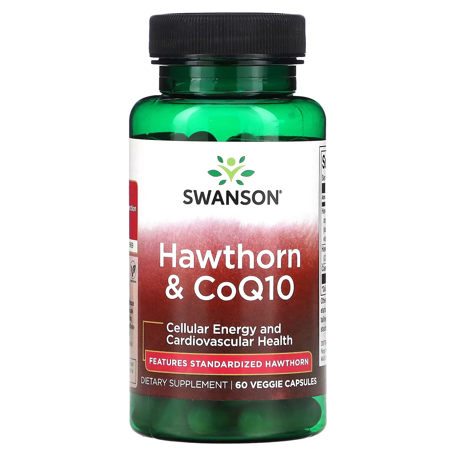 Swanson Боярышник и CoQ10 60 растительных капсул swanson корица и хром 60 растительных капсул