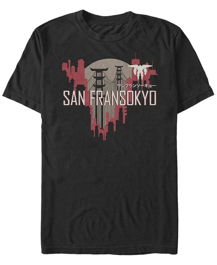 Мужская футболка San Fransokyo Visit с короткими рукавами и круглым вырезом Fifth Sun, черный