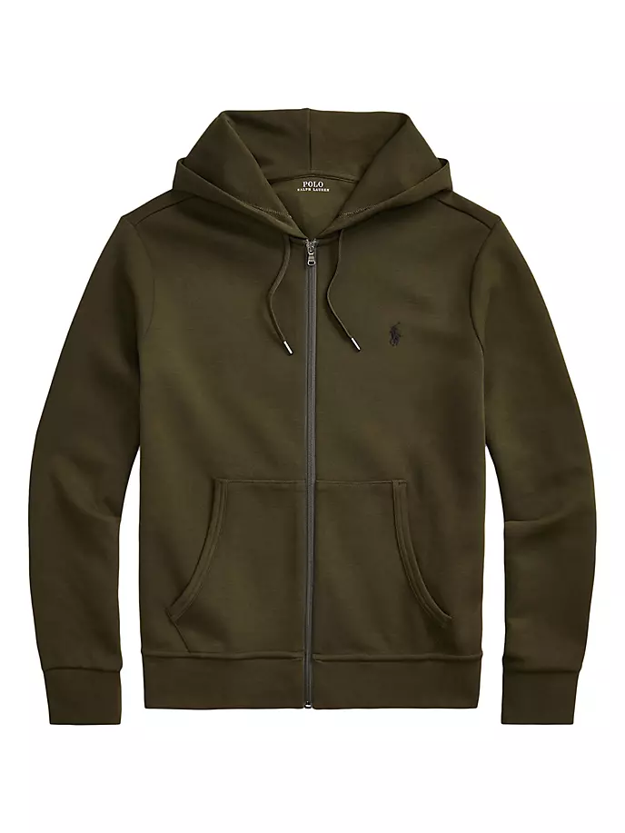 

Толстовка с молнией во всю длину двойной вязки из смесового хлопка Polo Ralph Lauren, цвет company olive