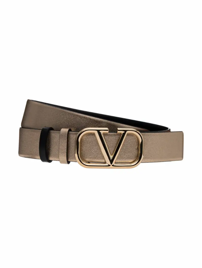 

Двусторонний ремень V-logo Valentino Garavani, золотистый