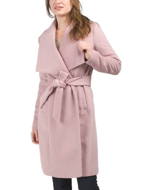 

Пальто с запахом из смесовой шерсти Cole Haan, цвет Dusty Rose