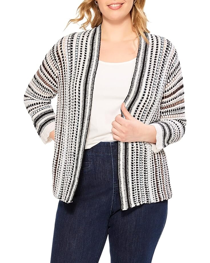 Свитер NIC+ZOE Plus Size Crochet Sky Cardigan, синий