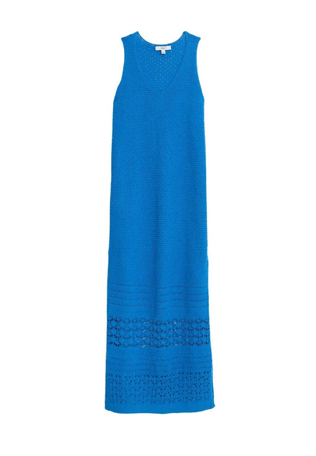 

Трикотажное платье Cotton Rich Knit Marks & Spencer, ярко-синее