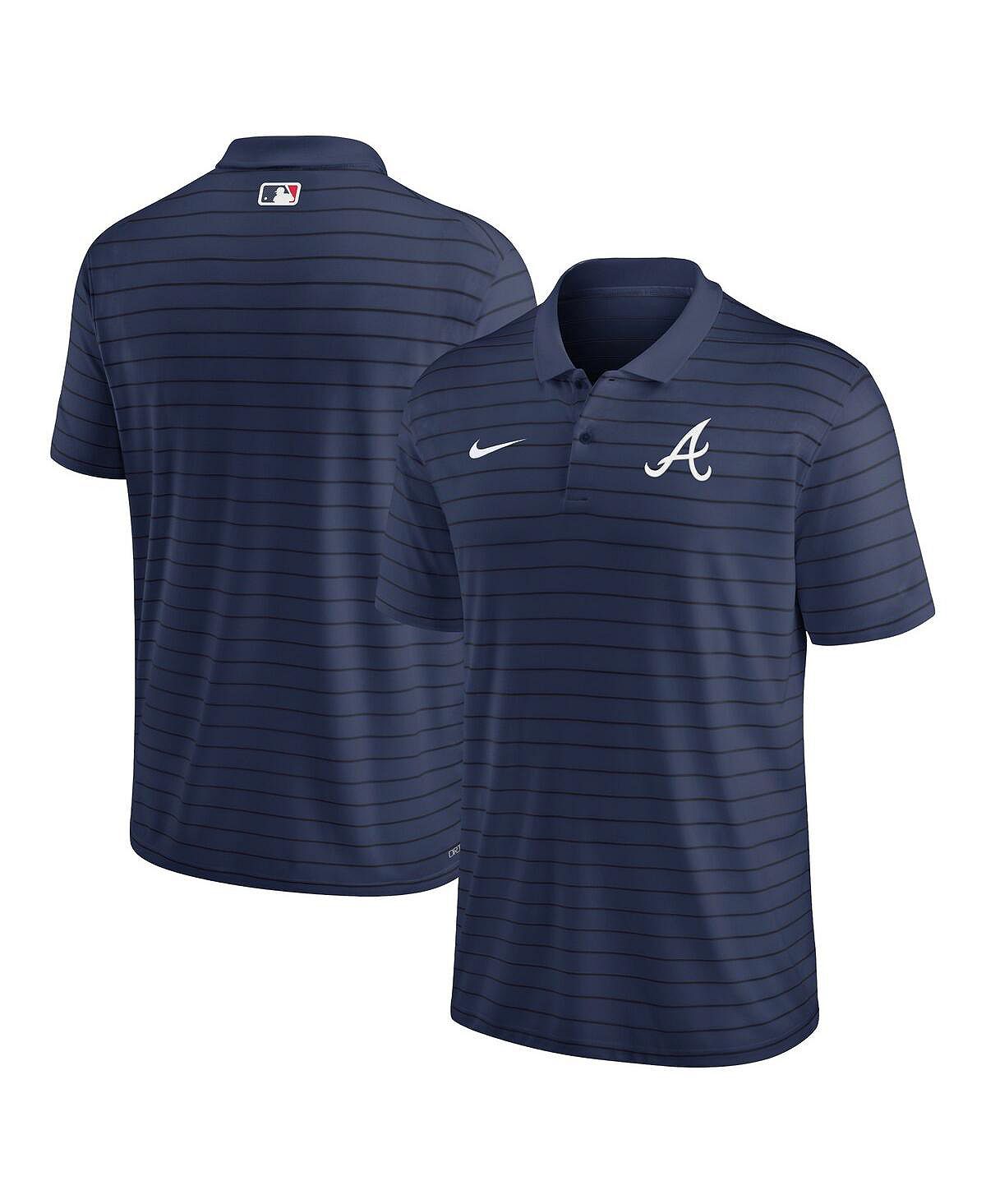 Мужская темно-синяя рубашка-поло Atlanta Braves Authentic Collection Victory в полоску Performance Nike atlanta
