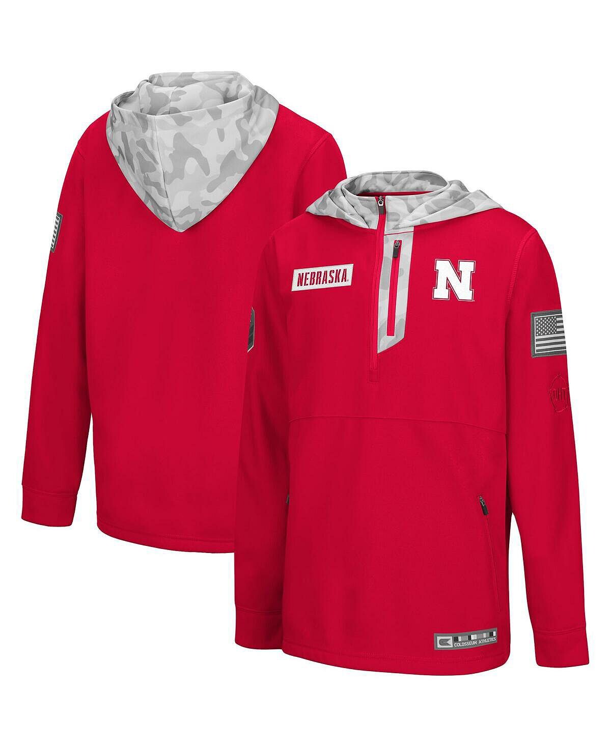 

Толстовка Big Boys Scarlet с арктическим камуфляжем Nebraska Huskers OHT в военном стиле с молнией на четверть и четверть спинки Colosseum