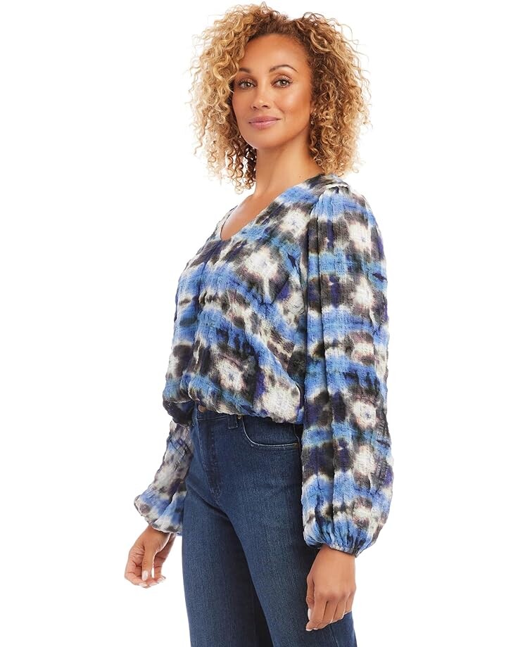 

Топ Karen Kane Long Sleeve Blouson Top, цвет Print