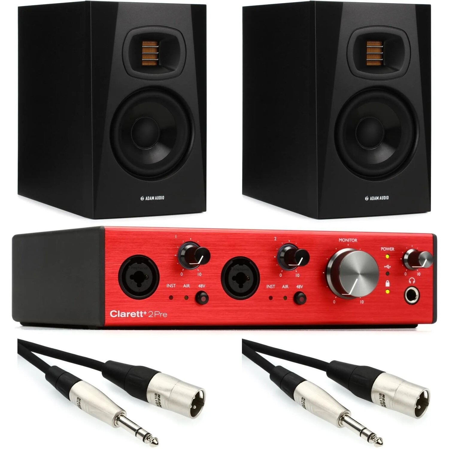 

Комплект аудиоинтерфейса Focusrite Clarett+ 2Pre USB-C и монитора ADAM Audio T5V