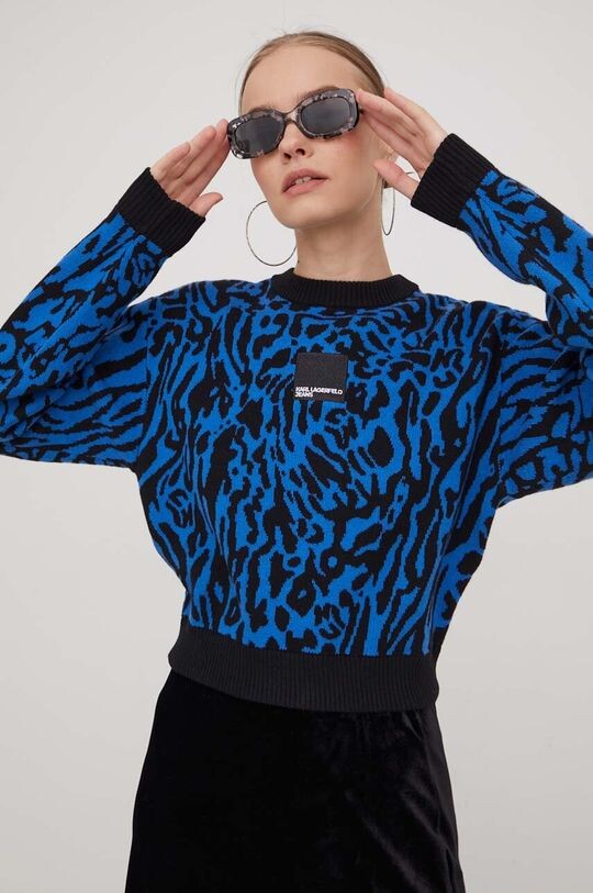 

Свитер из смесовой шерсти Karl Lagerfeld Jeans, темно-синий