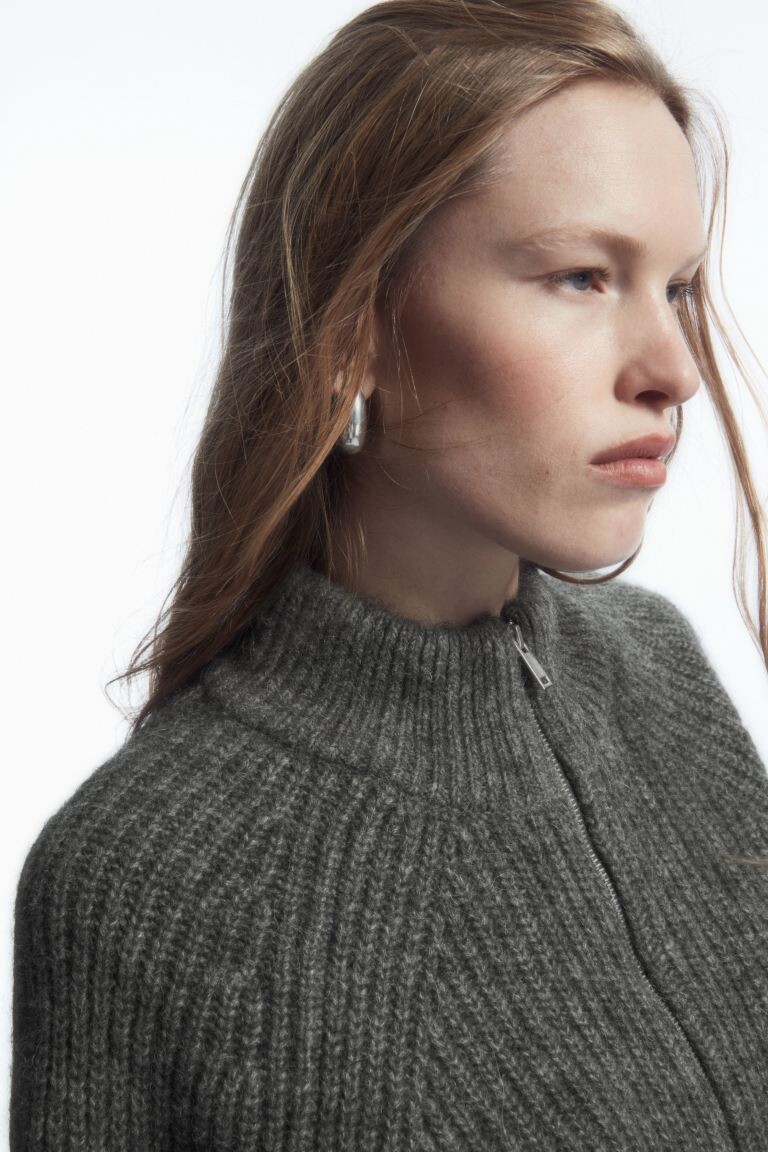 

Кардиган из альпака микс на молнии H&M, серый