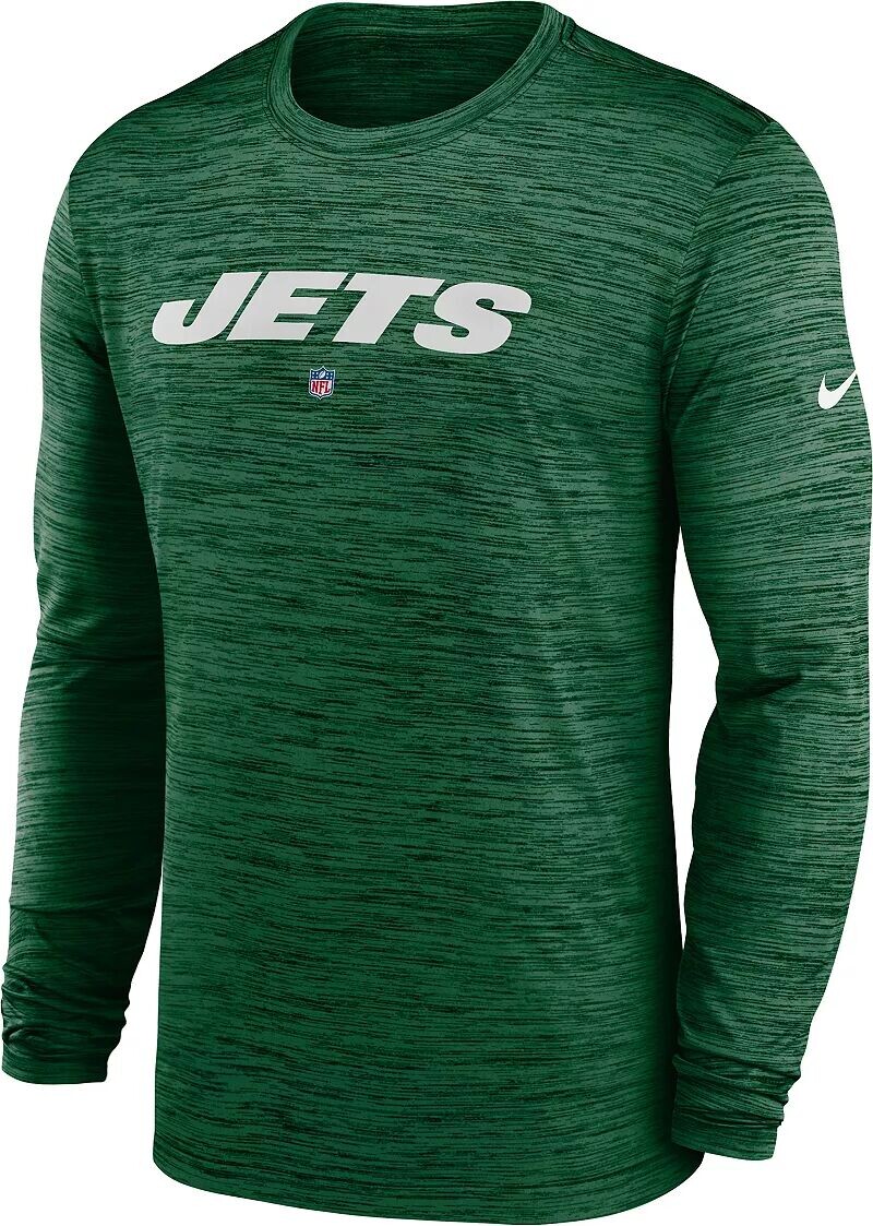 

Мужская зеленая футболка с длинным рукавом Nike New York Jets Sideline Velocity