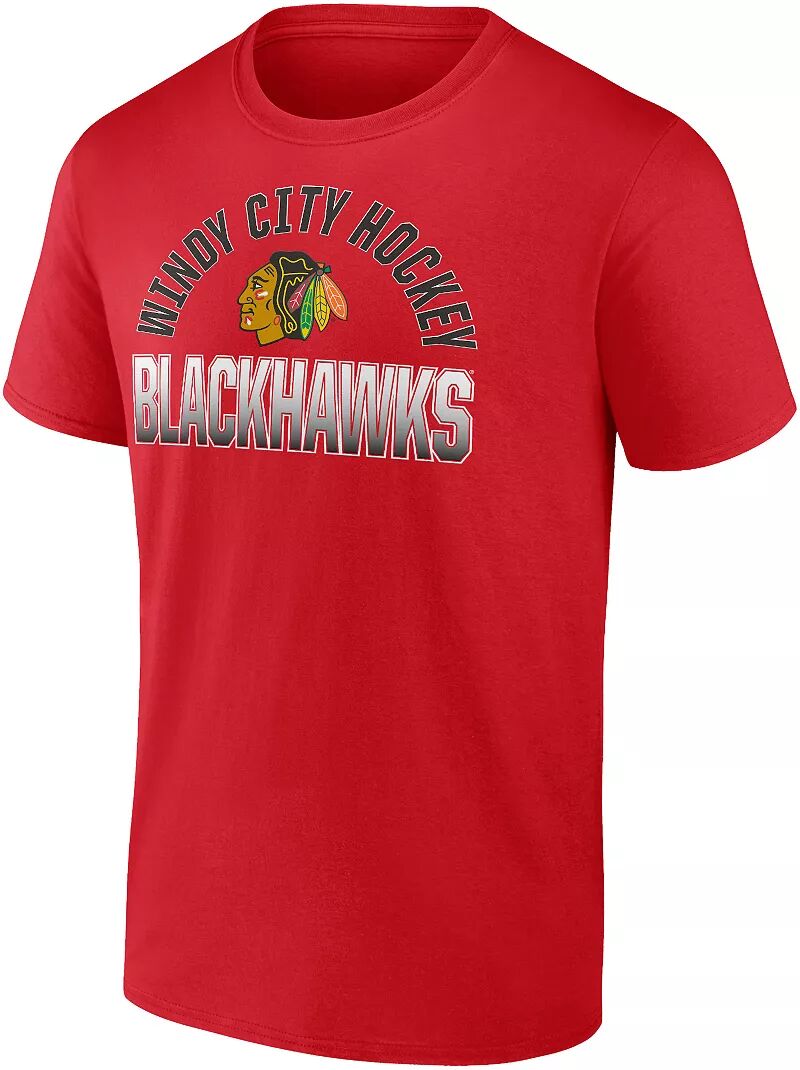 Красная футболка с надписью НХЛ Чикаго Блэкхокс