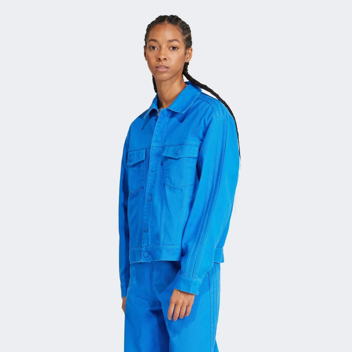 

KSENIASCHNAIDER Окрашенная куртка в 3 полоски Adidas, цвет Blue