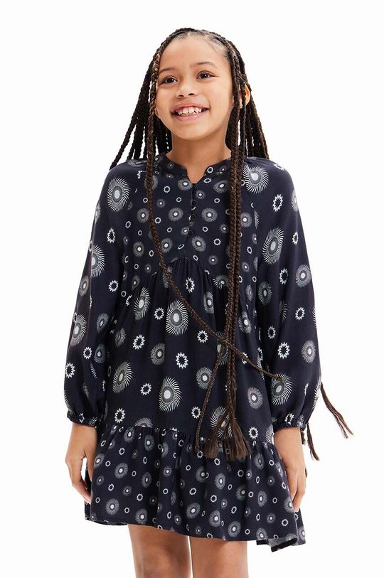 Платье для маленькой девочки 23WGVW05 ПЛАТЬЕ С ДЛИННЫМ РУКАВОМ Desigual, черный цена и фото