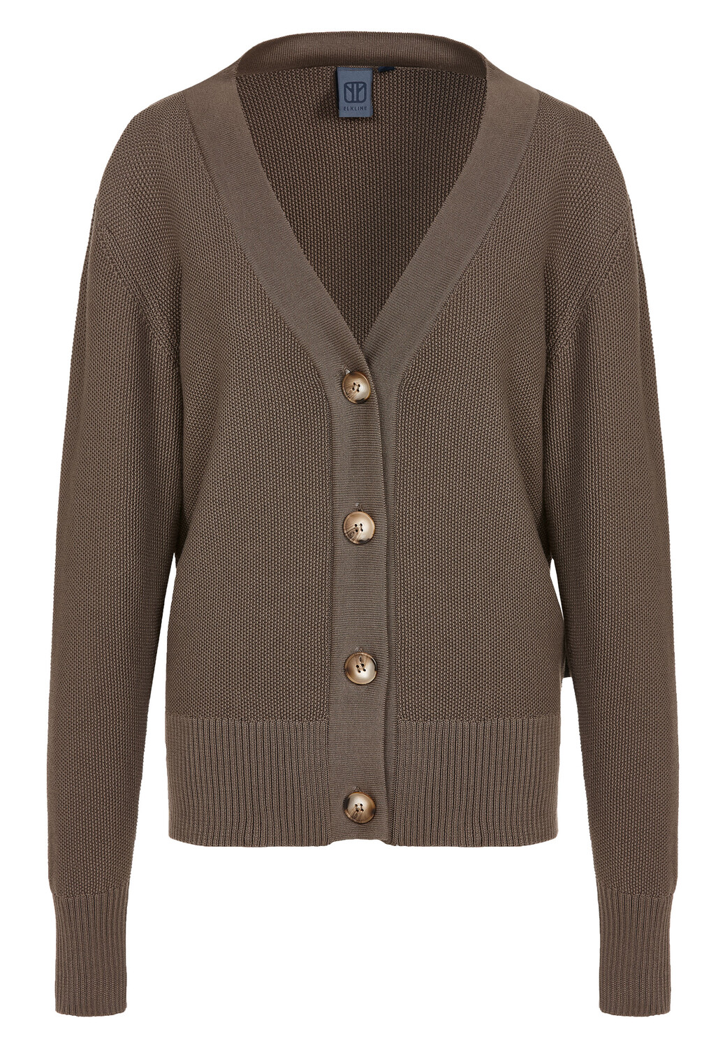 

Толстовка elkline Strickjacke Reiskornstrick Basic Verstrickt, хаки