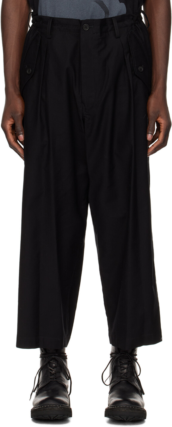 

Черные брюки с подвернутыми краями Yohji Yamamoto, цвет Black