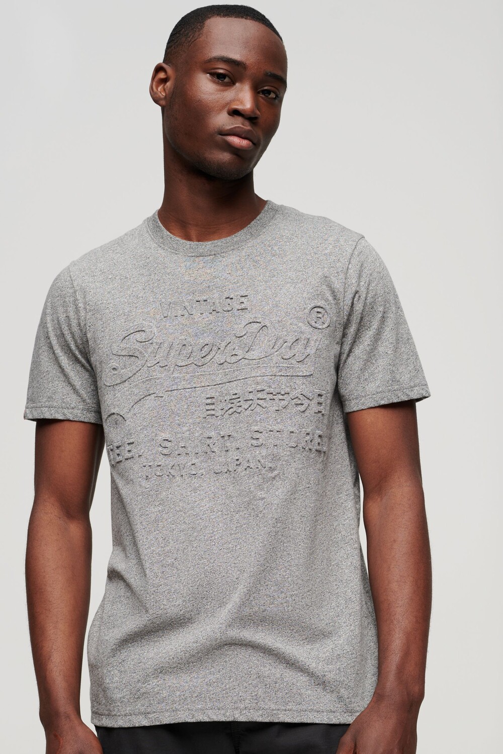

Футболка Vintage Store с логотипом и тисненым принтом Superdry, серый