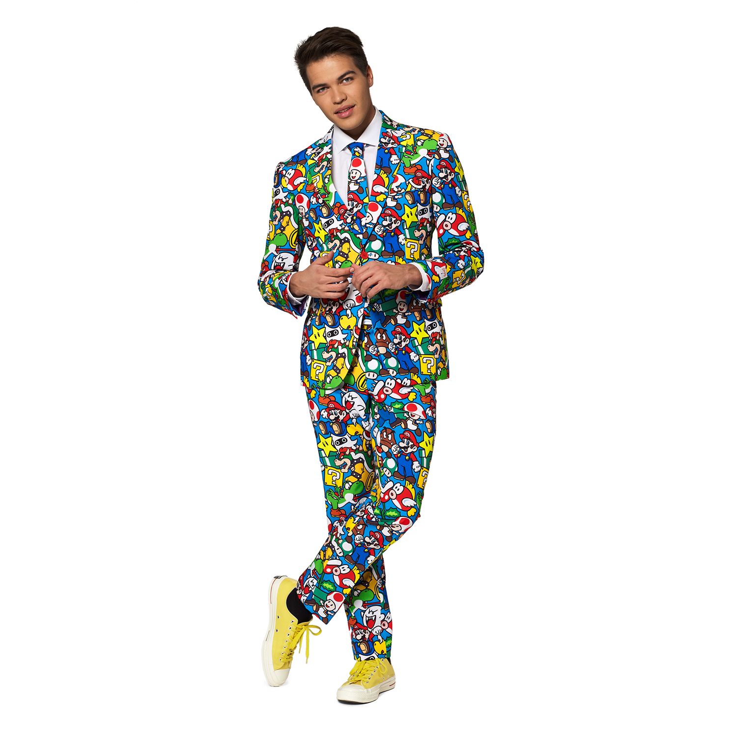 Мужской облегающий костюм Супер Марио и галстук OppoSuits, мультикор цена и фото