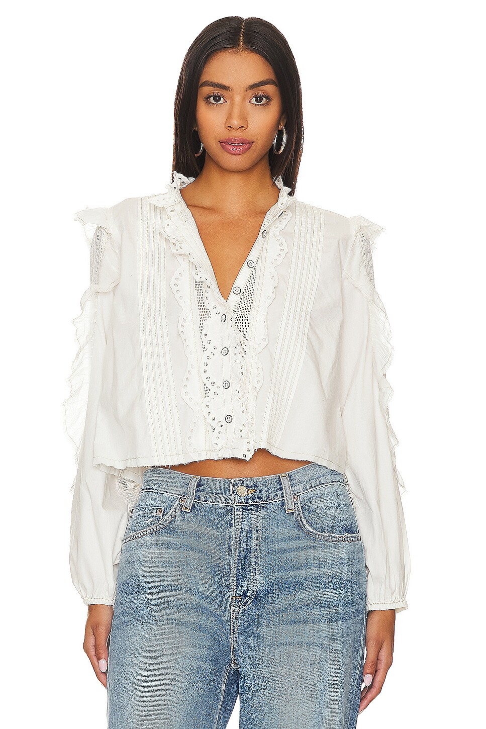 

Топ Free People Masai Mar Ruffle, слоновая кость