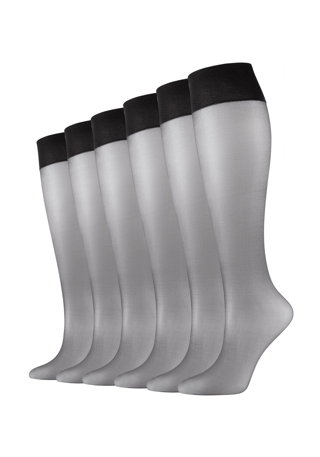 

Носки camano Kniestrümpfe 6 шт fine 3D premium 20 Denier, черный