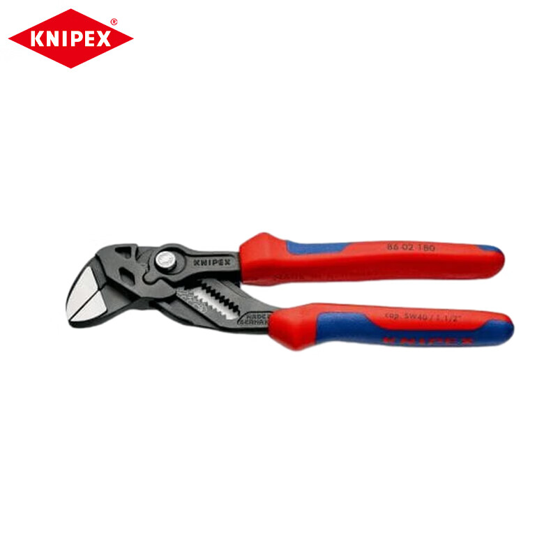 KNIPEX плоскогубцы с двухцветной ручкой, гаечный ключ 180 мм, черненые плоскогубцы, зажимной инструмент с фиксированным изгибом, аппаратный инструмент 86 02 180