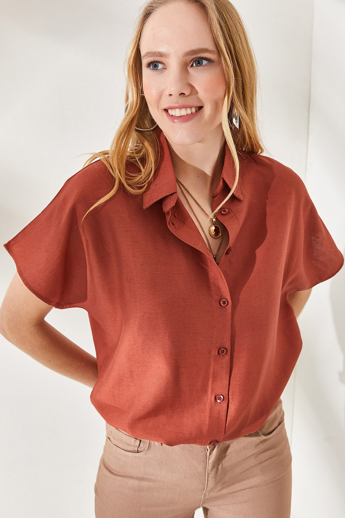 Рубашка - Оранжевая - Oversize Olalook, оранжевый