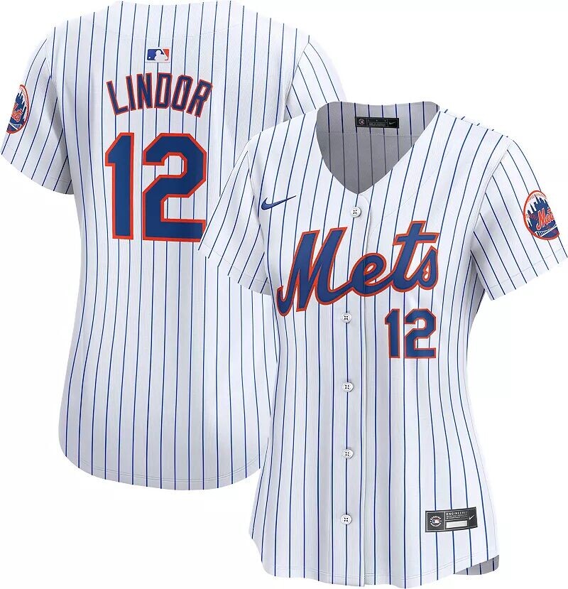 

Женское джерси Nike New York Mets Francisco Lindor #12 White Home Limited Vapor