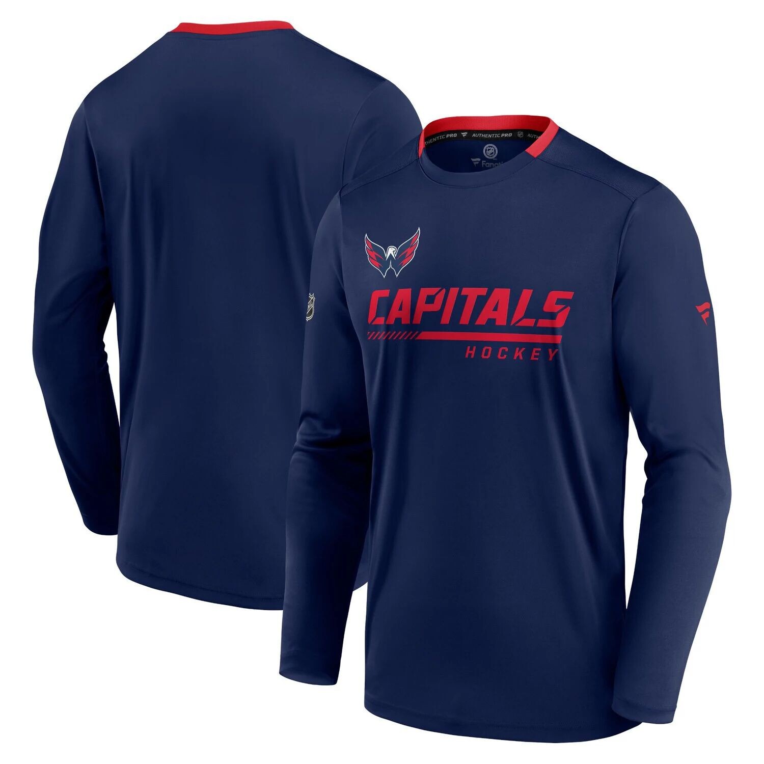 

Мужская темно-синяя футболка с логотипом Fanatics Washington Capitals Authentic Pro Locker Room с длинным рукавом, Синий