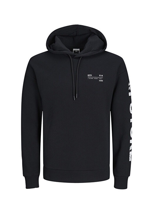 

Черная мужская толстовка с воротником с капюшоном Jack & Jones, Черный