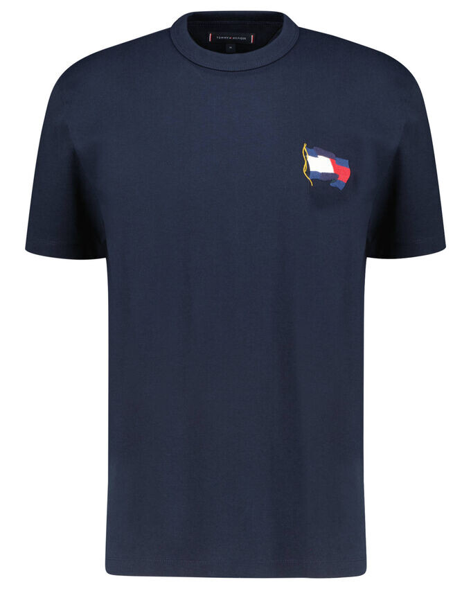 

Повседневная футболка с волнистым флагом Tommy Hilfiger, синий
