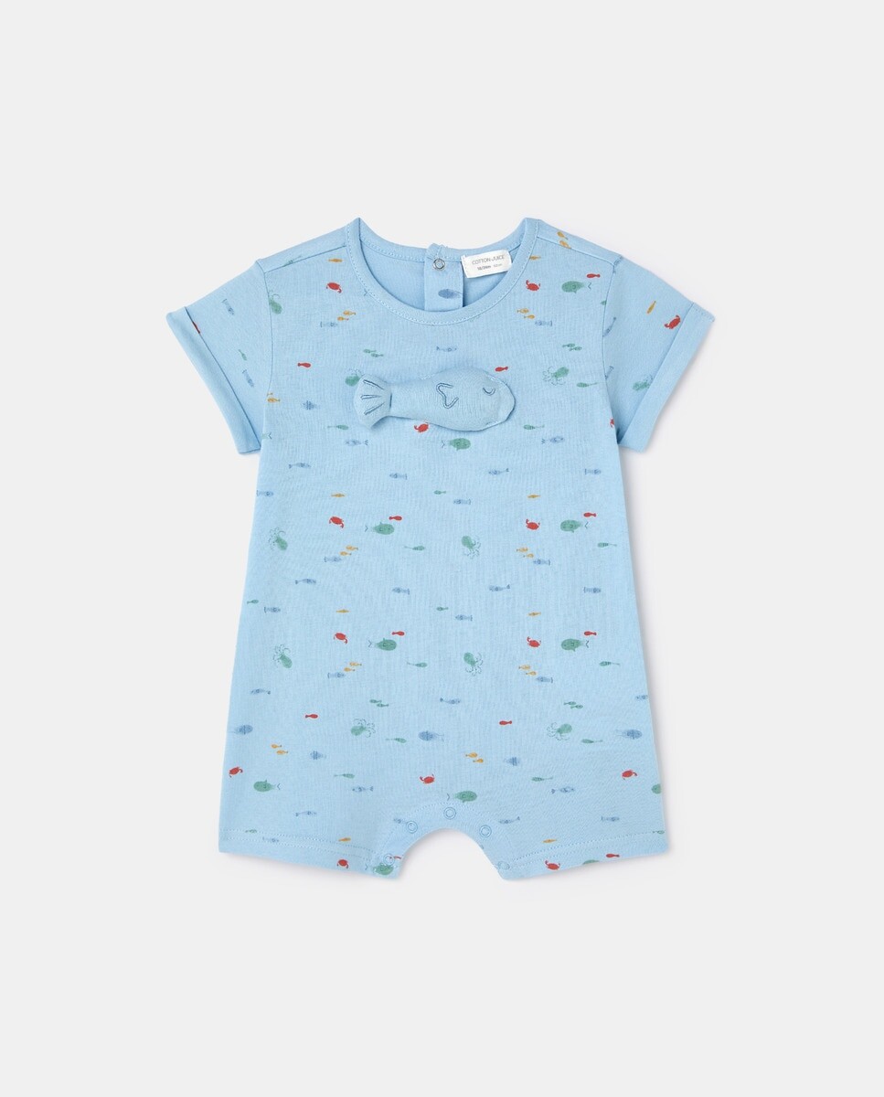 

Комбинезон с рыбками для мальчика Cotton Juice, синий