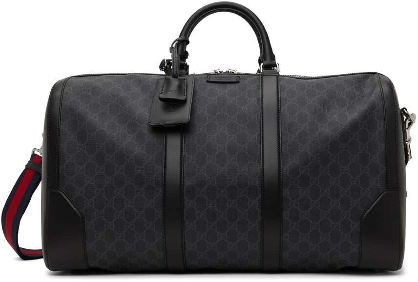 

Черная большая спортивная сумка для ручной клади с узором GG Supreme Gucci