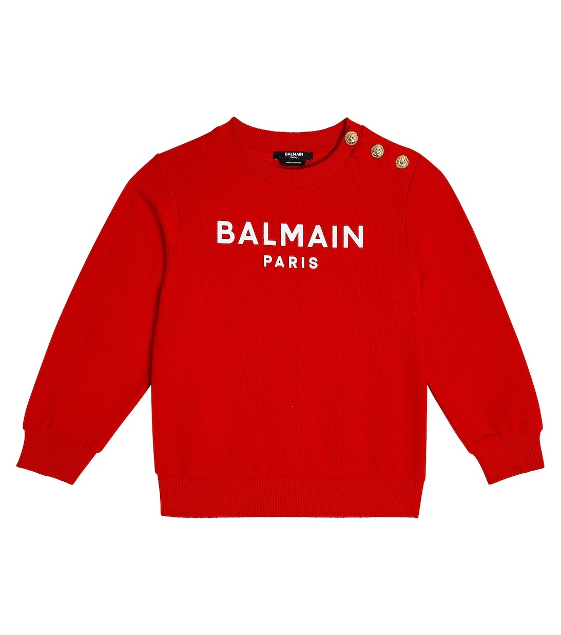 Толстовка из хлопка с логотипом Balmain, красный платье толстовка из хлопка с логотипом balmain фиолетовый