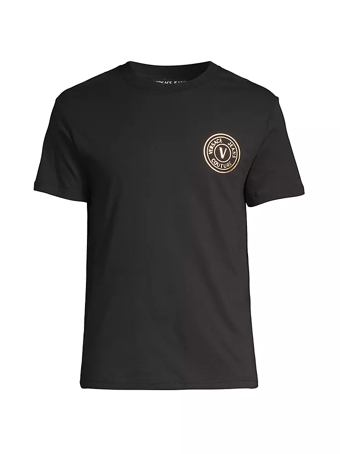 

футболка с круглым вырезом и логотипом Versace Jeans Couture, цвет black gold