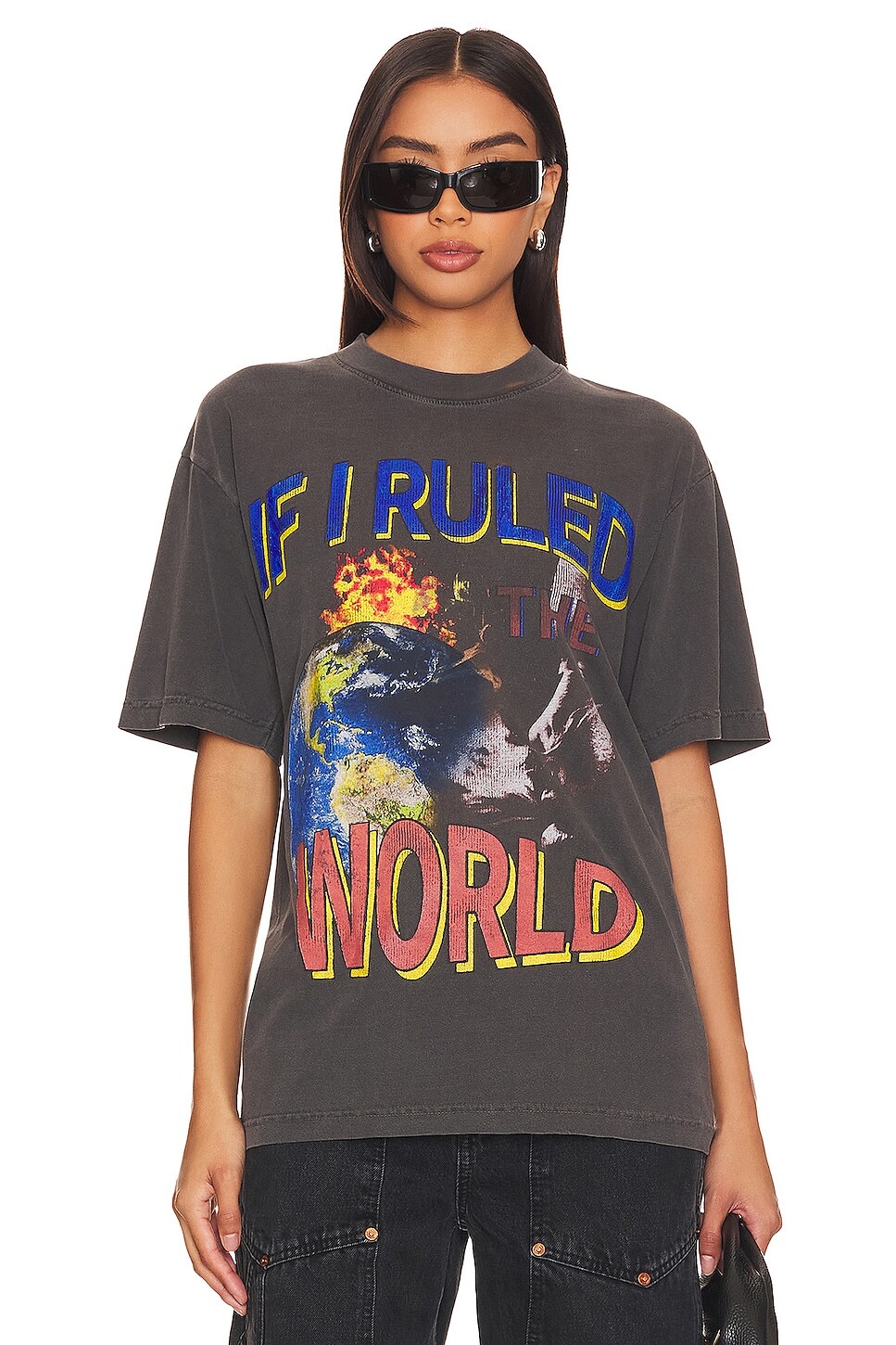 

Футболка SIXTHREESEVEN Nas If Ruled The World, цвет Washed Black